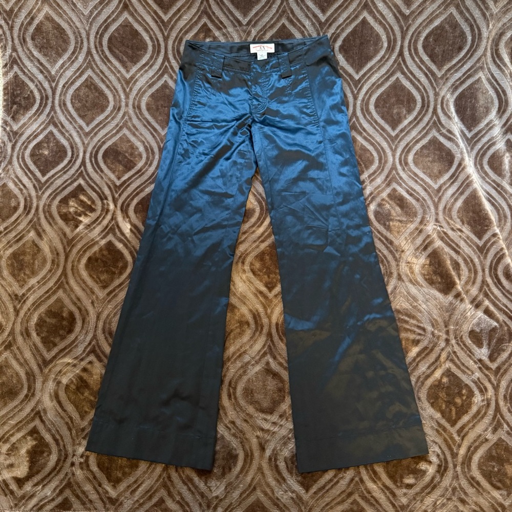 Armani Exchange Vintage Silk Blend Wide Leg Pants